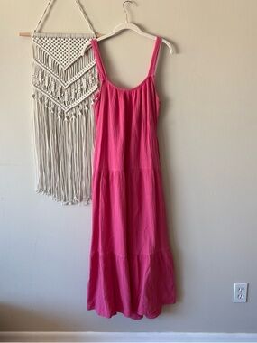 Steve Madden Hot Pink Tiered Maxi Dress